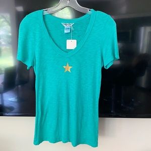 Hard Tail Basic Sexy V Neck Green XS #slub11